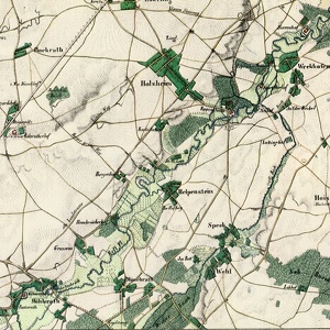Preussische Topogr. Karte Blatt Holzheim 1842 2338