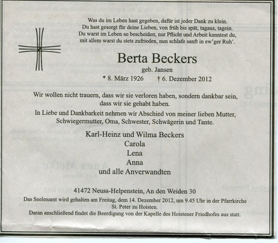 Beckers Berta geb Jansen 2308 2012