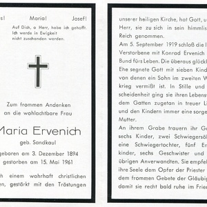 Ervenich Maria geb. Sandkaul 933 1961