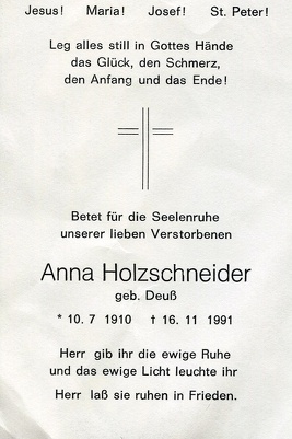 Holzschneider Anna geb Deuß 5832 1991