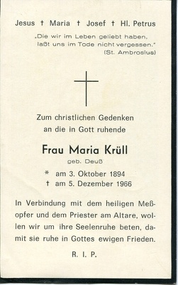 Krüll Maria geb. Deuss 936 1966