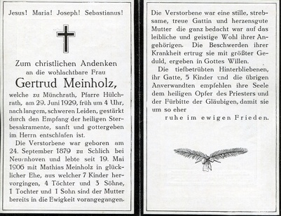 Meinholz Gertrud geb unbekannt 5796 1929.