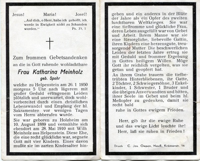 Meinholz Katharina geb. Spohr 322 1950