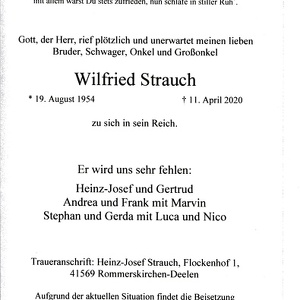 Strauch Wilfried 19.08.1954-11.04.2020
