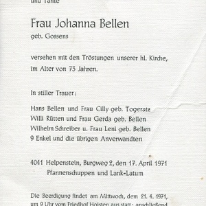 Bellen Johanna 1971